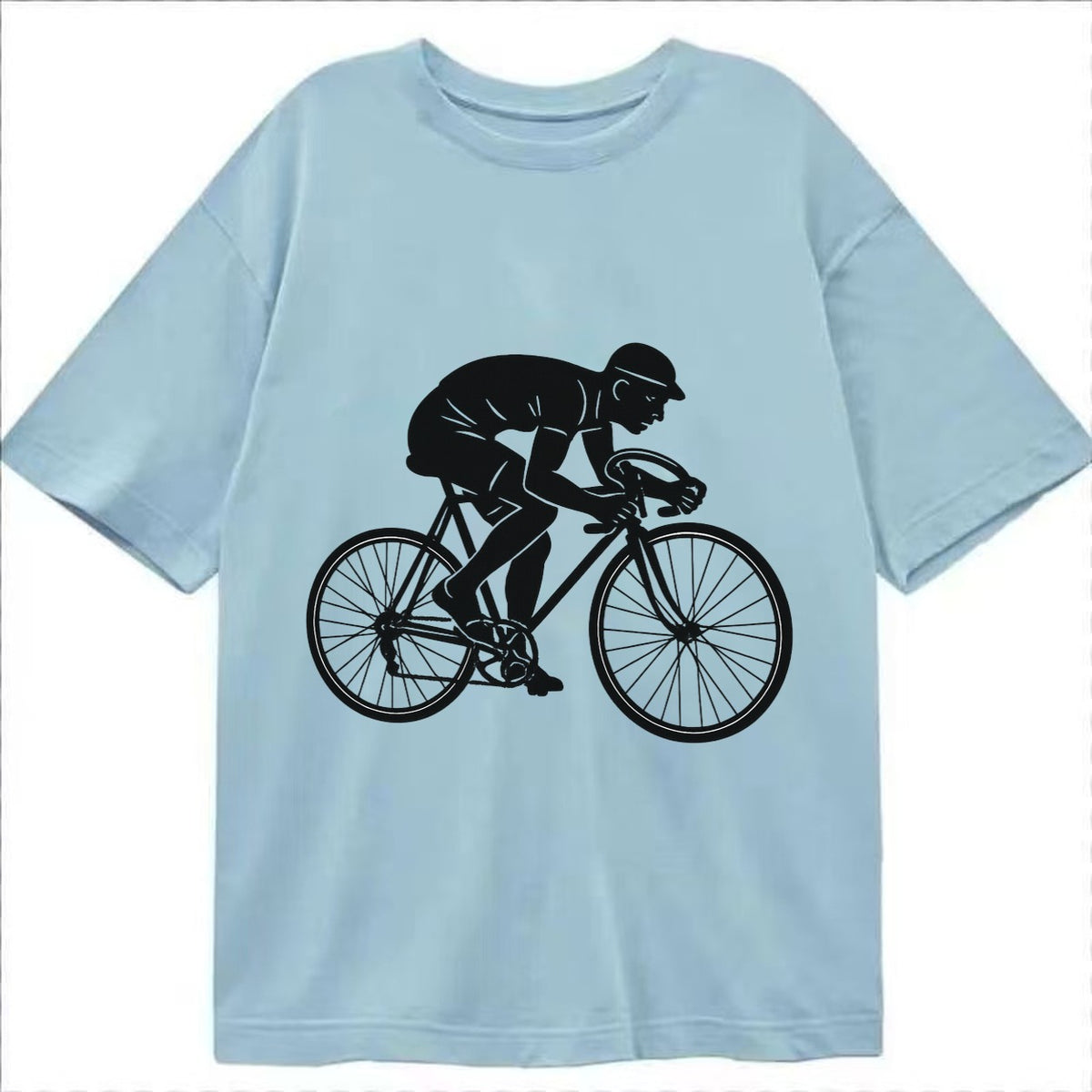 Cyclist sprinting in racing position - Classic T-shirt – Light Blue