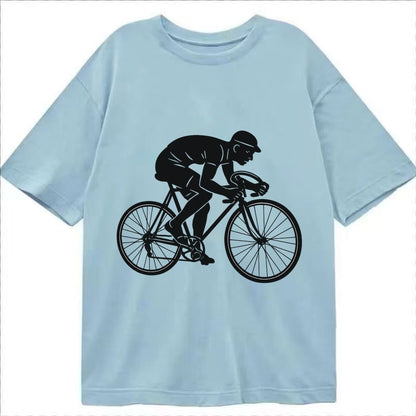 Cyclist sprinting in racing position - Classic T-shirt – Light Blue