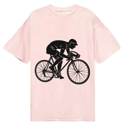 Cyclist sprinting in racing position - Classic T-shirt – Pink