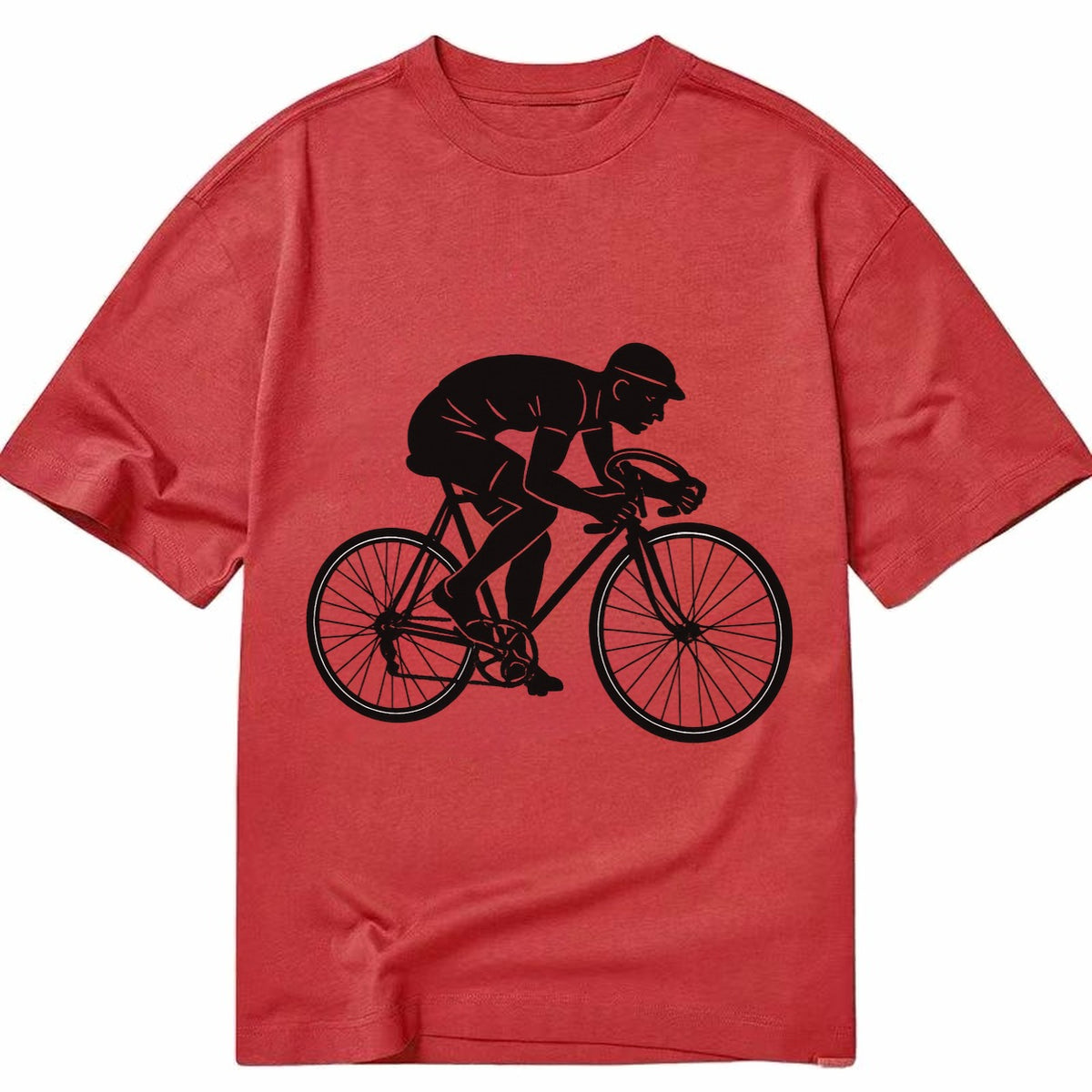 Cyclist sprinting in racing position - Classic T-shirt – Red