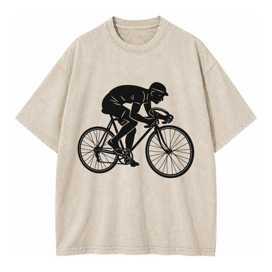 Cyclist sprinting in racing position - Vintage T-shirt – Off White