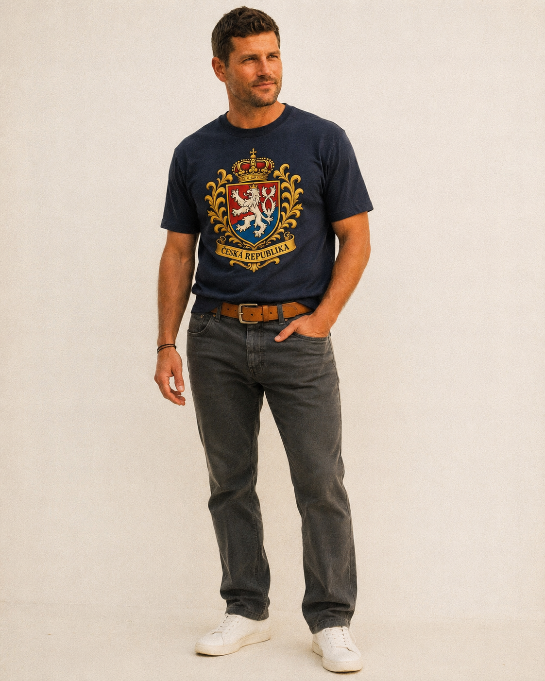 Czech Republic Lion Fleece Sweatshirt – studio model photo