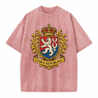 Czech Republic Lion Vintage T-shirt – Dusty Rose(Rose)