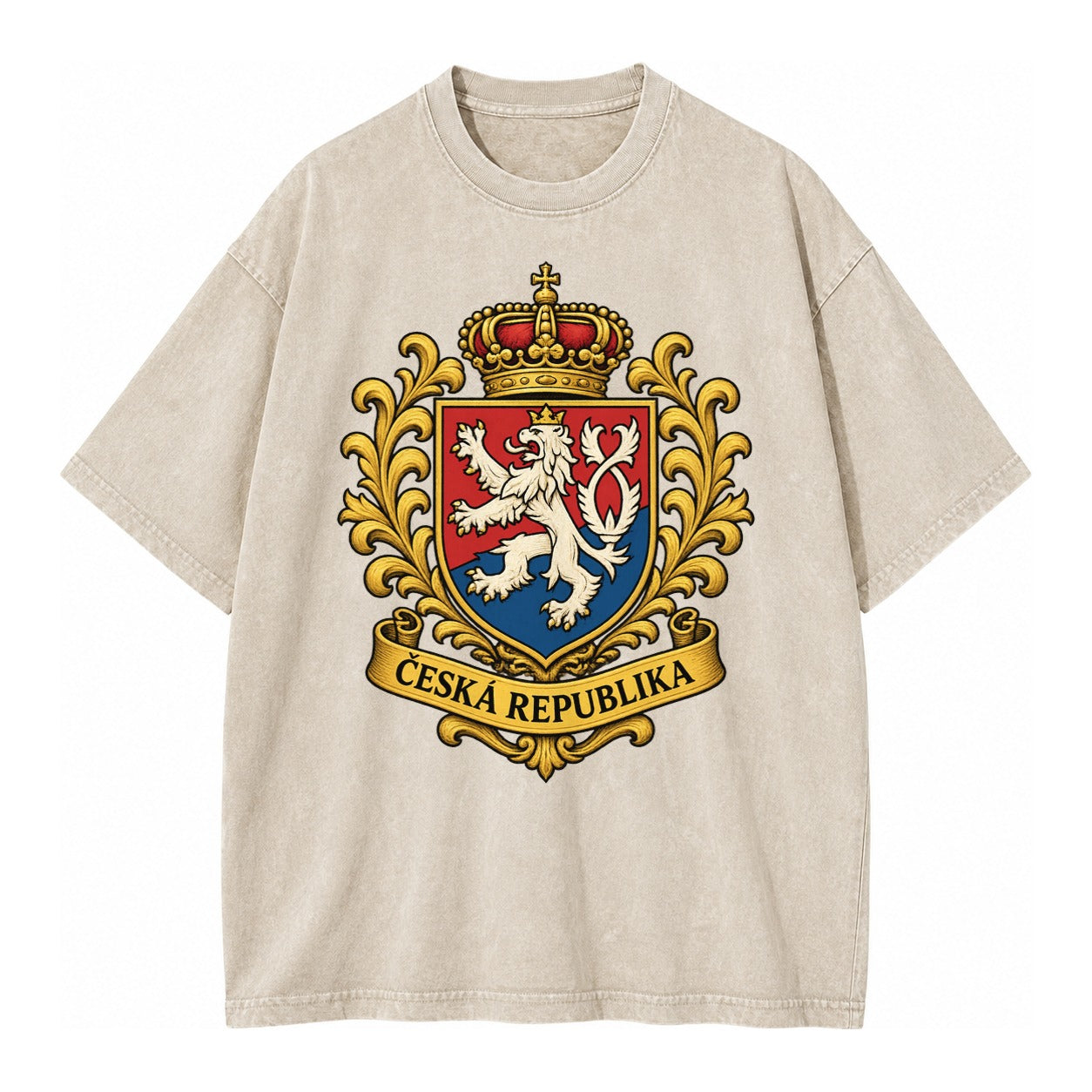 Czech Republic Lion Vintage T-shirt – Off White
