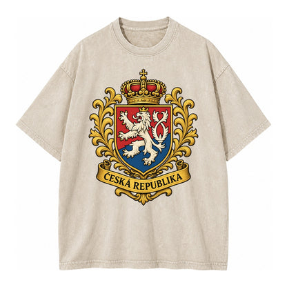 Czech Republic Lion Vintage T-shirt – Off White