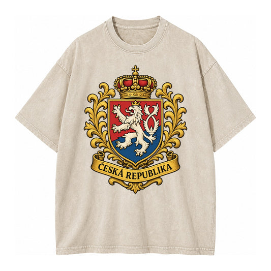 Czech Republic Lion Vintage T-shirt – Off White