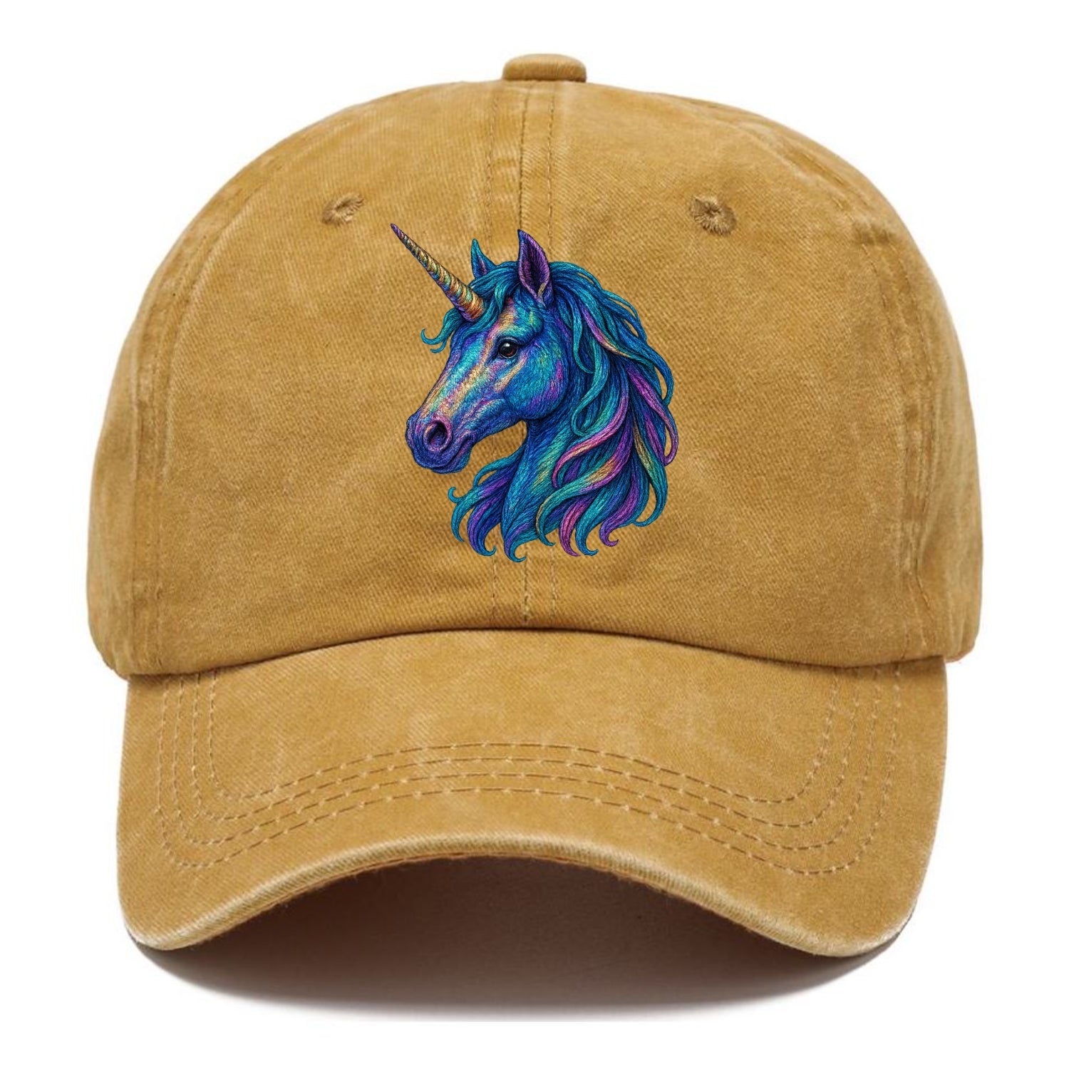 rainbow unicorn head artistic illustration Hat