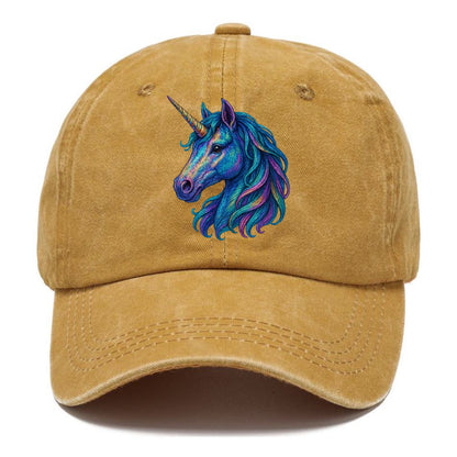 rainbow unicorn head artistic illustration Hat