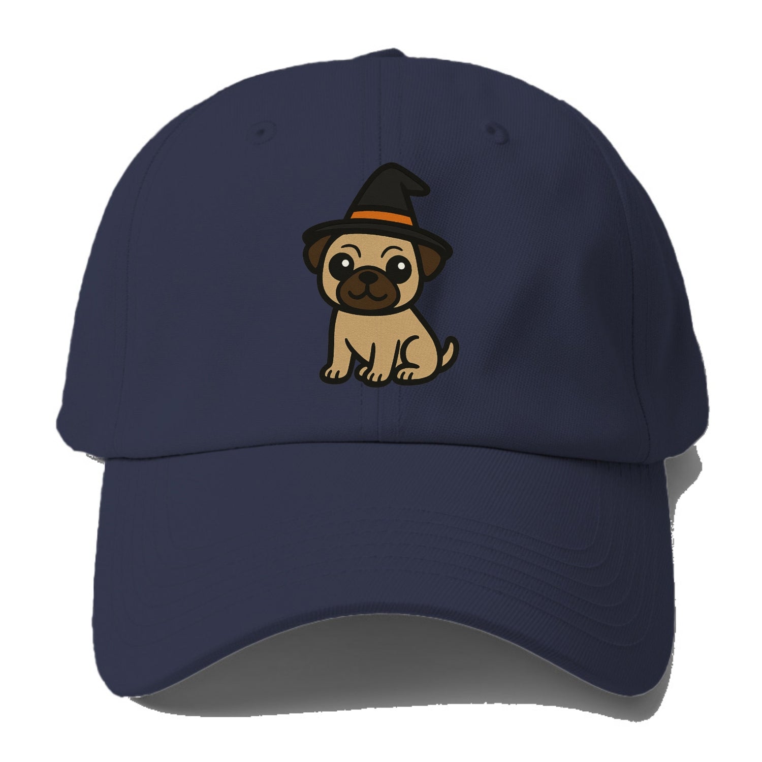 pug wearing witch hat halloween theme portrait design Hat
