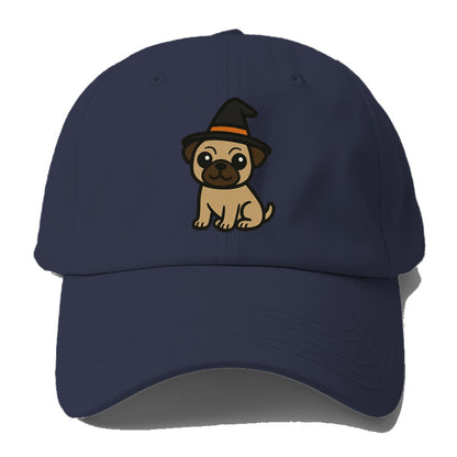 pug wearing witch hat halloween theme portrait design Hat