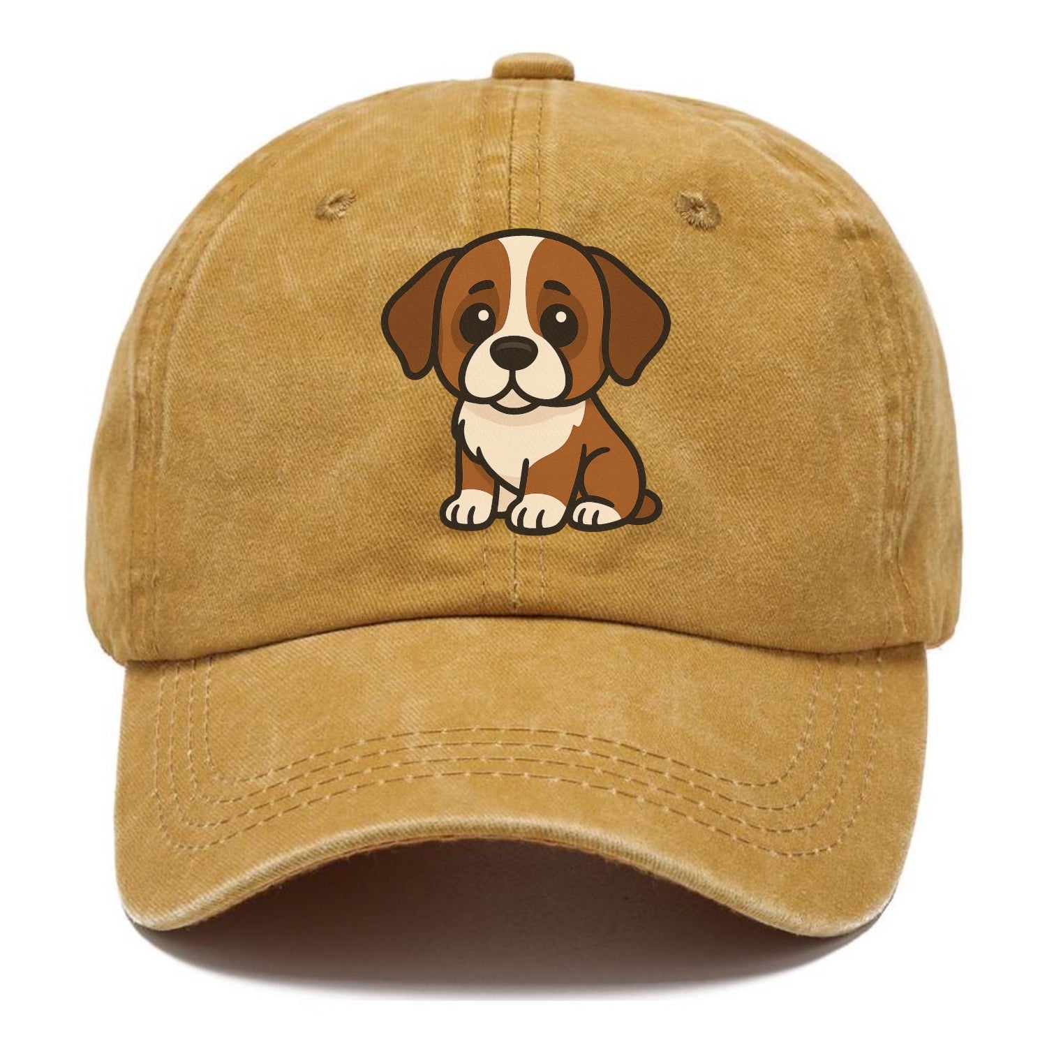 saint bernard brown and white sitting pose with gentle expression portrait design Hat
