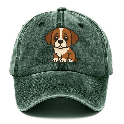 saint bernard brown and white sitting pose with gentle expression portrait design Hat