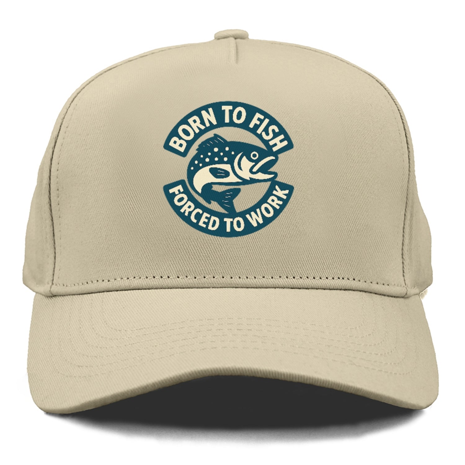 born to fish forced to work Hat