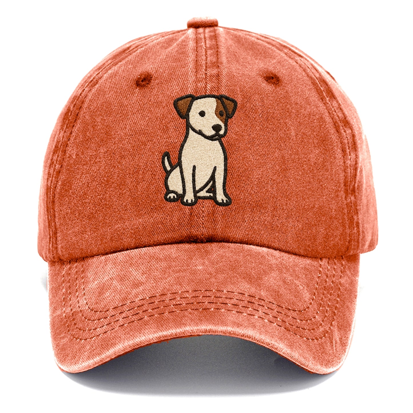 Jack Russell Terrier White With Brown Patches Pose Hat