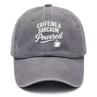 caffeine and sarcasm powered design Hat