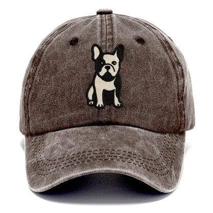 French Bulldog Black And White Tuxedo Pose Hat