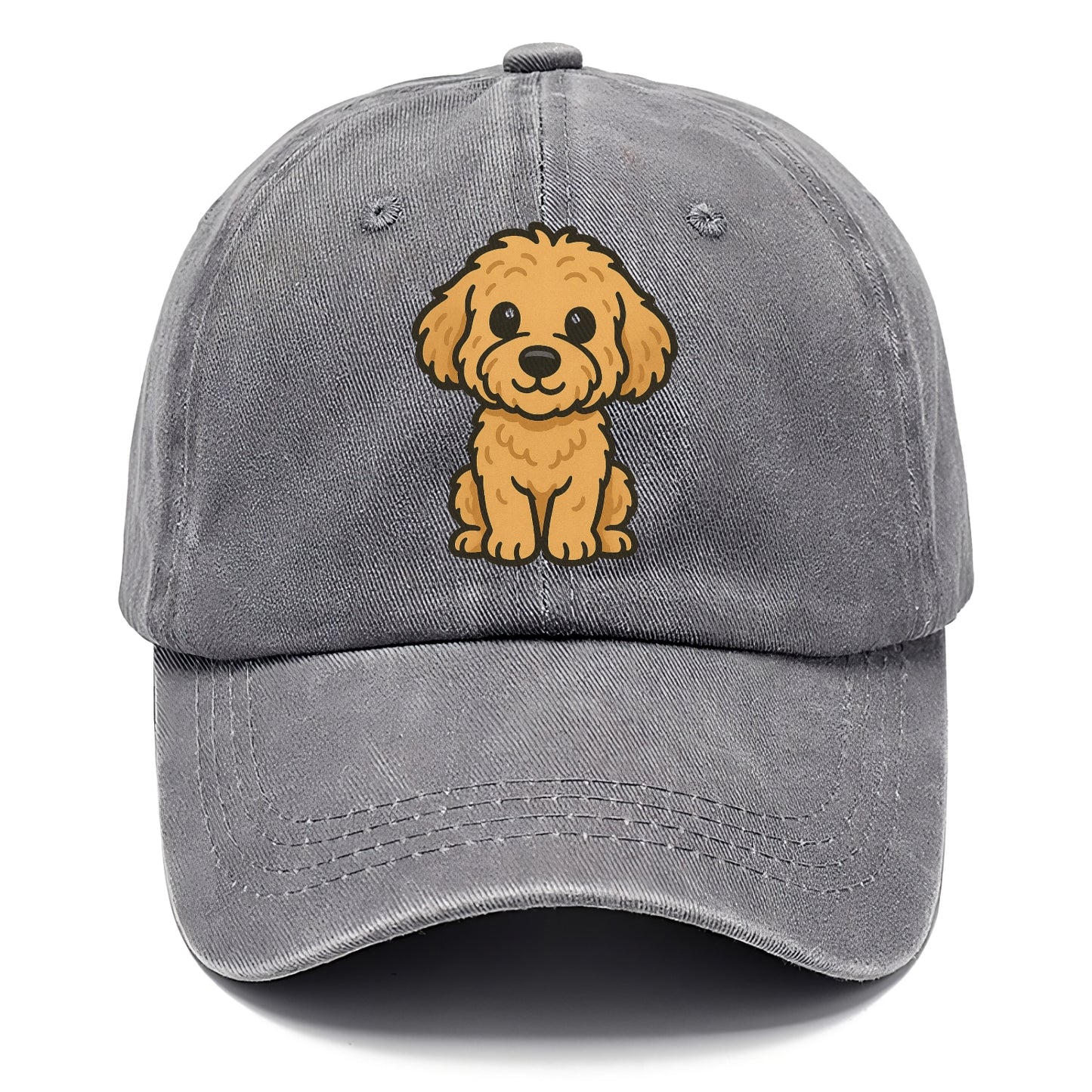 goldendoodle curly golden sitting pose portrait design Hat