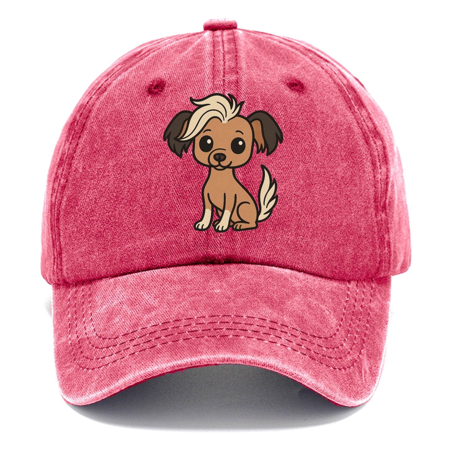 chinese crested hairless with hair tuft sitting pose portrait design Hat