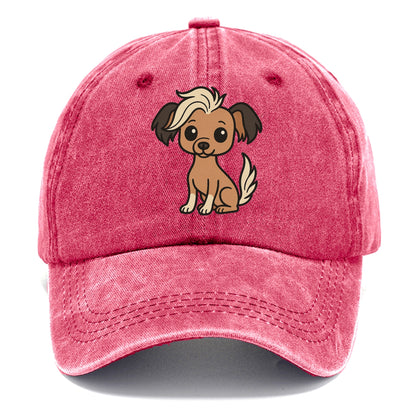 chinese crested hairless with hair tuft sitting pose portrait design Hat