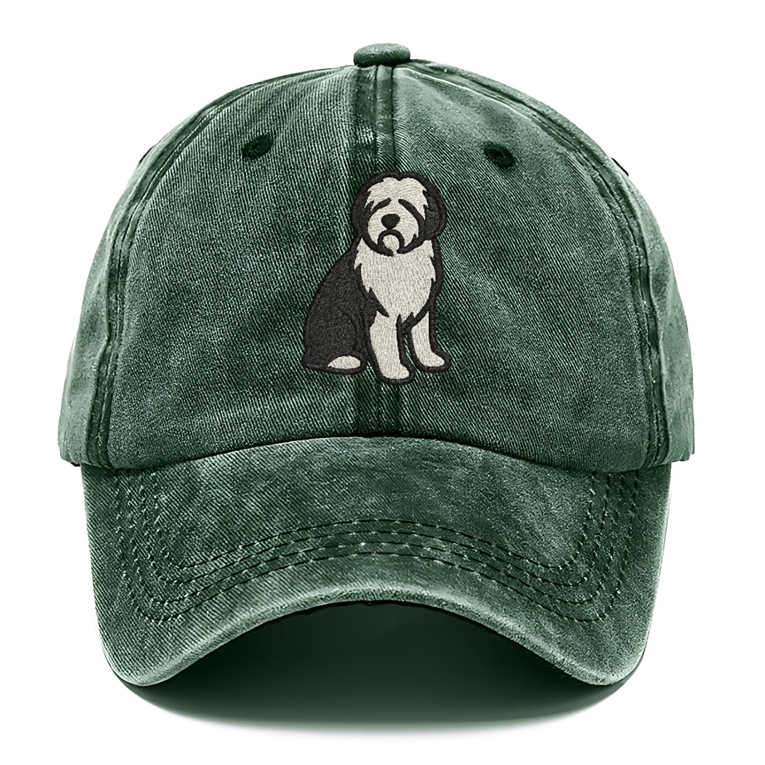 Old English Sheepdog Black And White Pose Hat