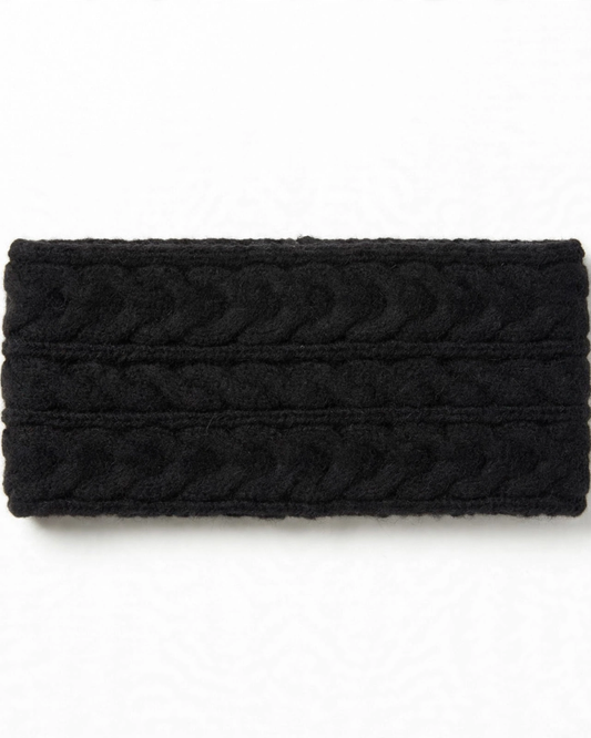 Merino Wool Wide Braided Headband — studio product photo on white background