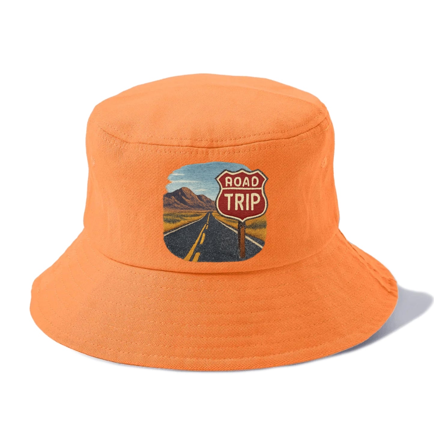 american road trip scenic embroidery Hat