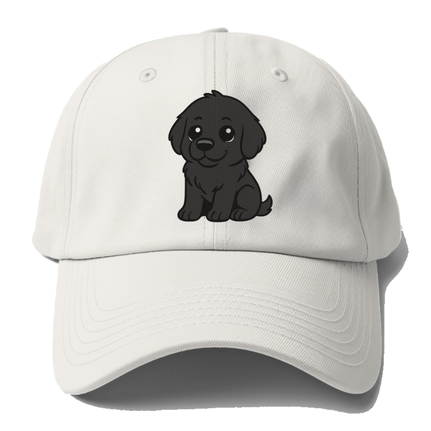 newfoundland black sitting pose with gentle giant expression portrait design Hat