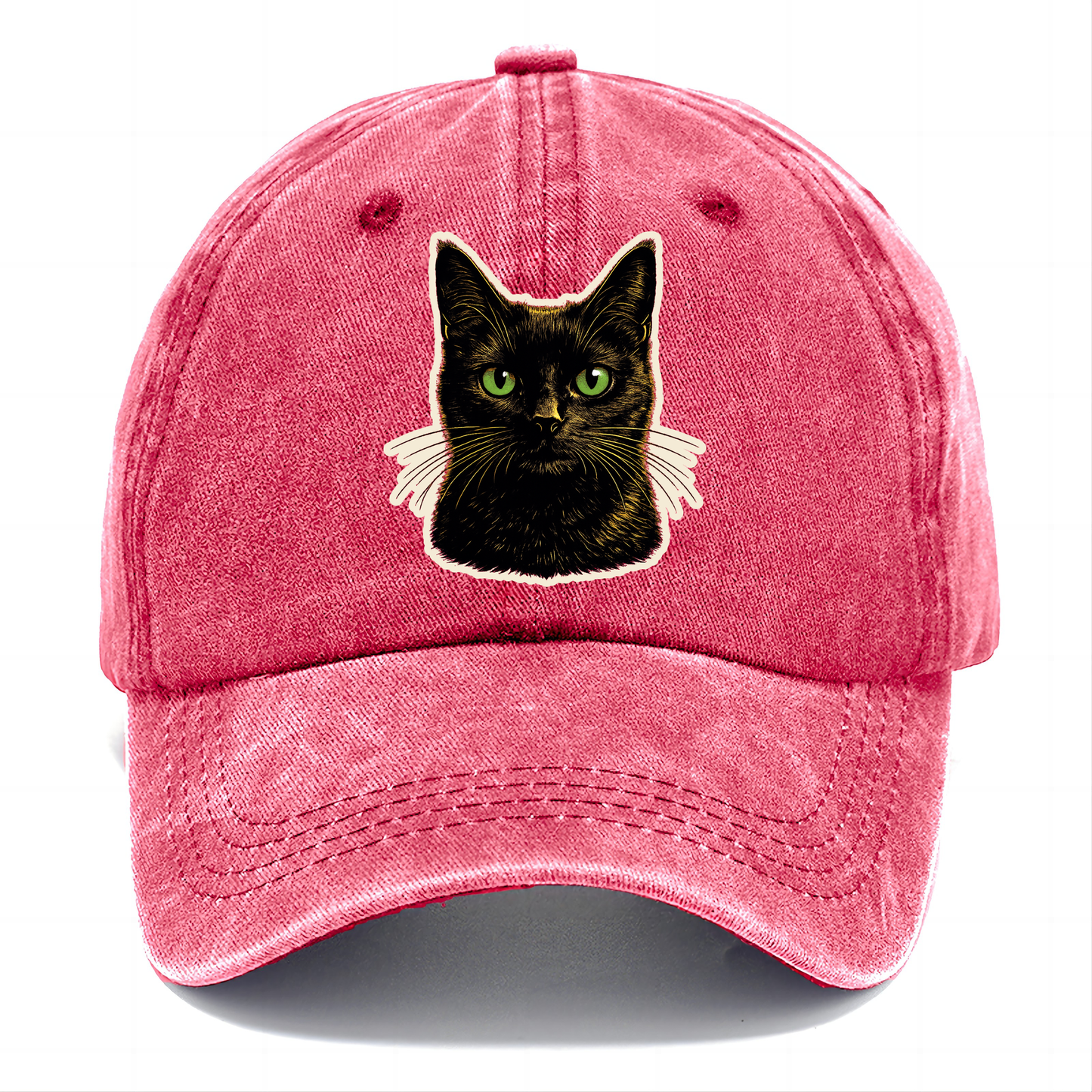 Green Eyed Black Cat Classic Cap