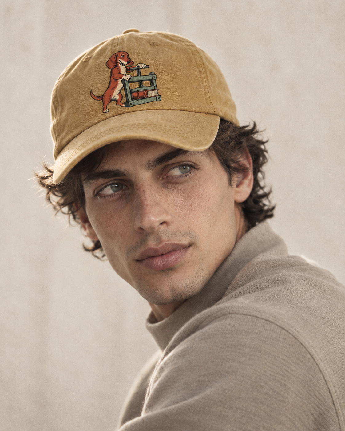 Model wearing the cap