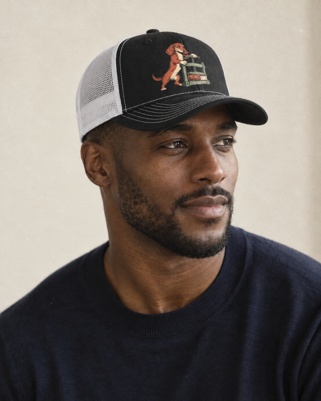 Model wearing the cap