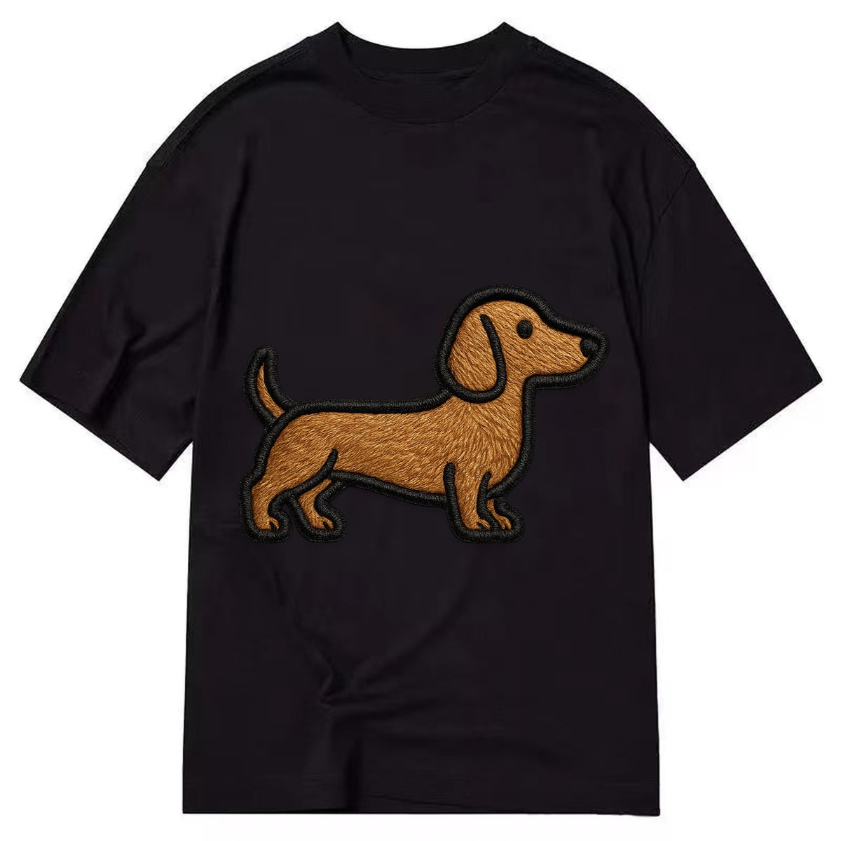 Dachshund - Modern elongated silhouette - Classic T-shirt – Black