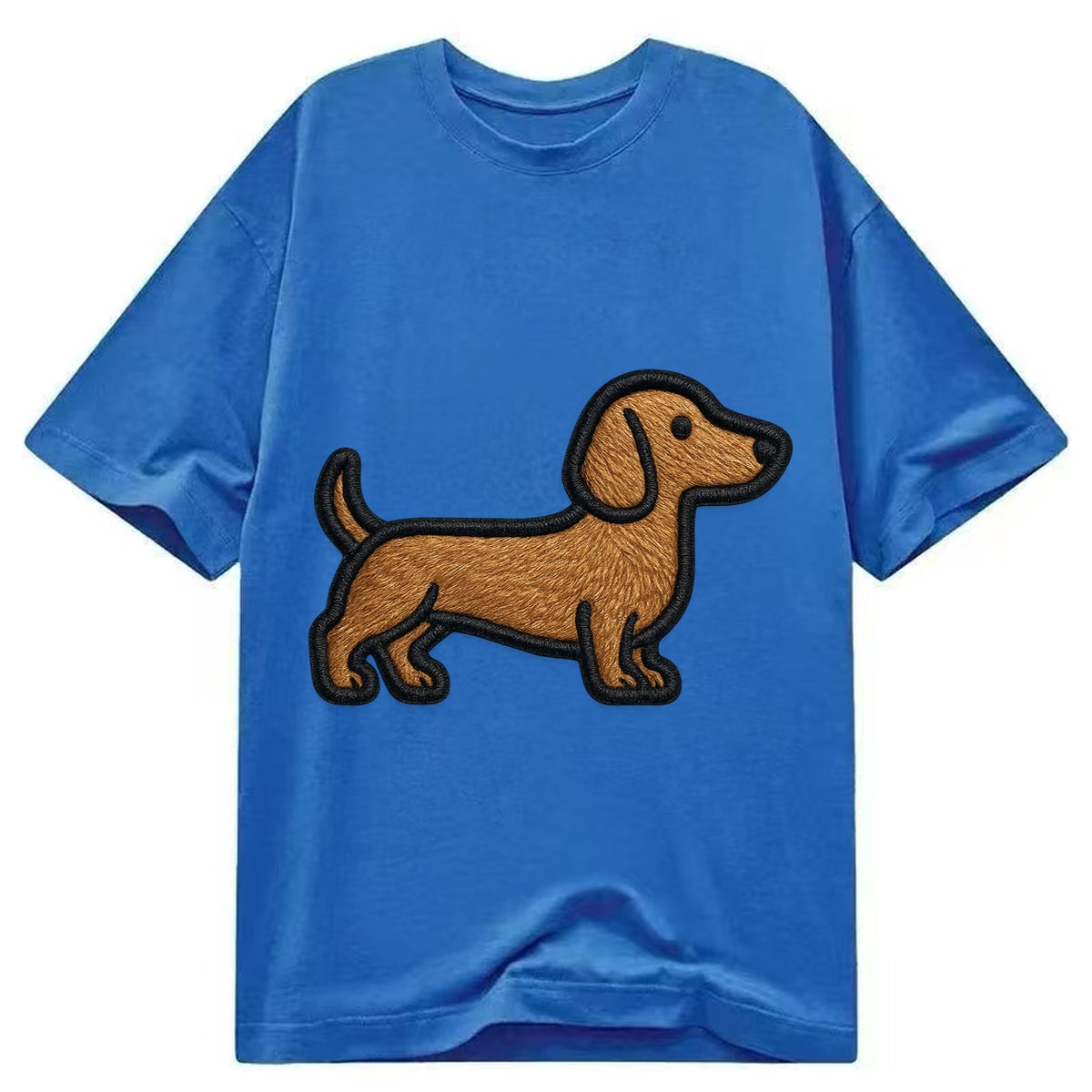 Dachshund - Modern elongated silhouette - Classic T-shirt – Blue