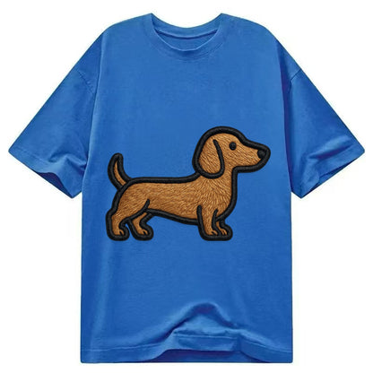 Dachshund - Modern elongated silhouette - Classic T-shirt – Blue