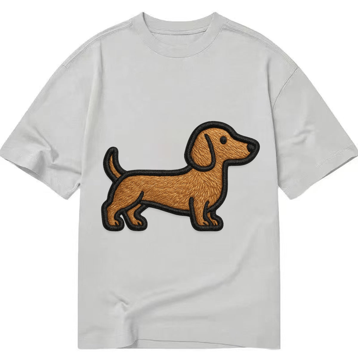Dachshund - Modern elongated silhouette - Classic T-shirt – Grey