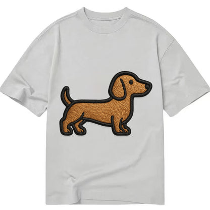 Dachshund - Modern elongated silhouette - Classic T-shirt – Grey