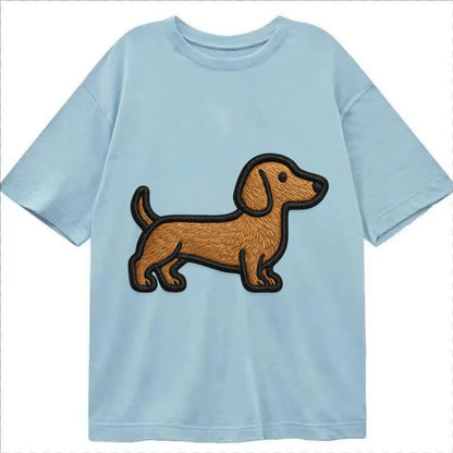 Dachshund - Modern elongated silhouette - Classic T-shirt – Light Blue