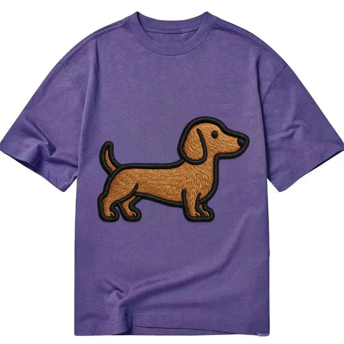 Dachshund - Modern elongated silhouette - Classic T-shirt – Purple