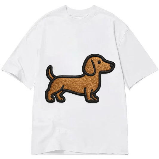 Dachshund - Modern elongated silhouette - Classic T-shirt – White