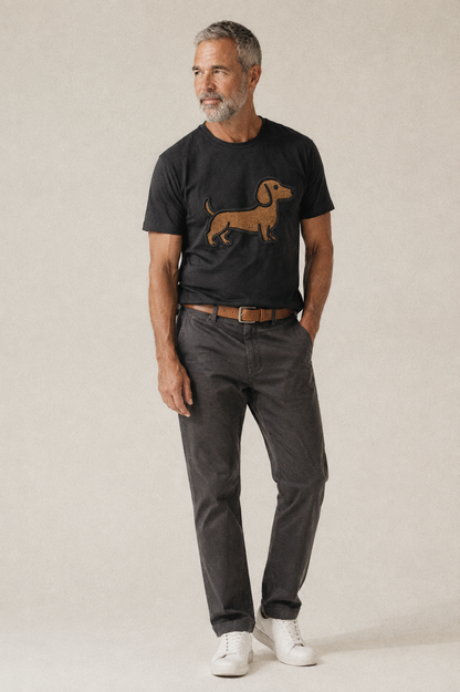 Dachshund - Modern elongated silhouette - Classic T-shirt – studio model photo