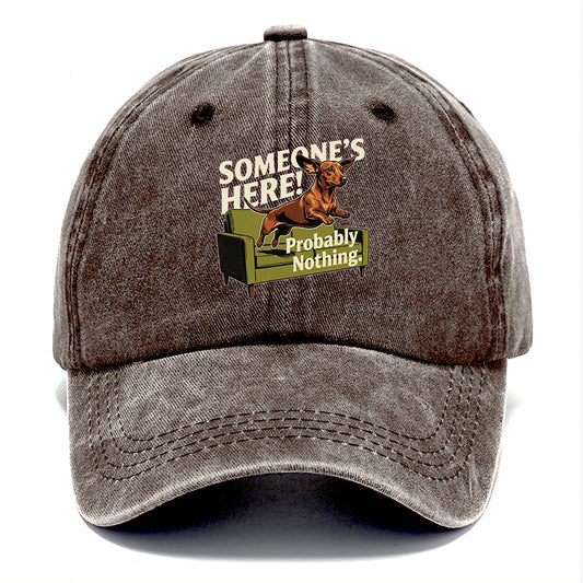 Someone's Here Dachshund Classic Cap