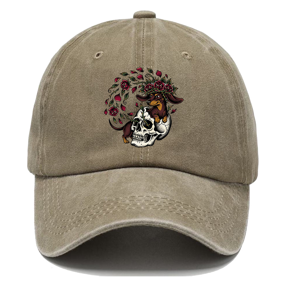 Skull Rose Dachshund Classic Cap