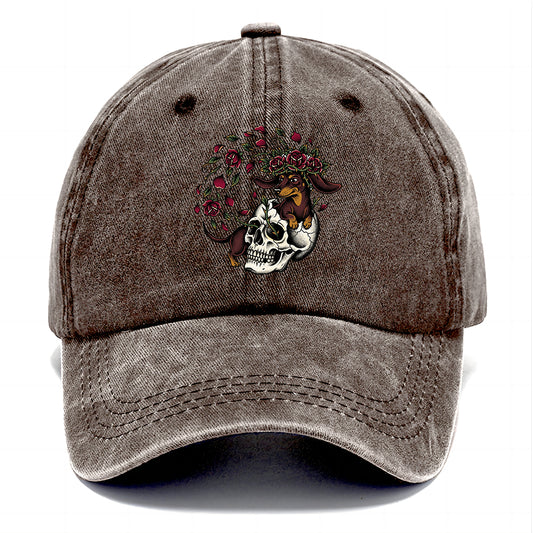 Skull Rose Dachshund Classic Cap