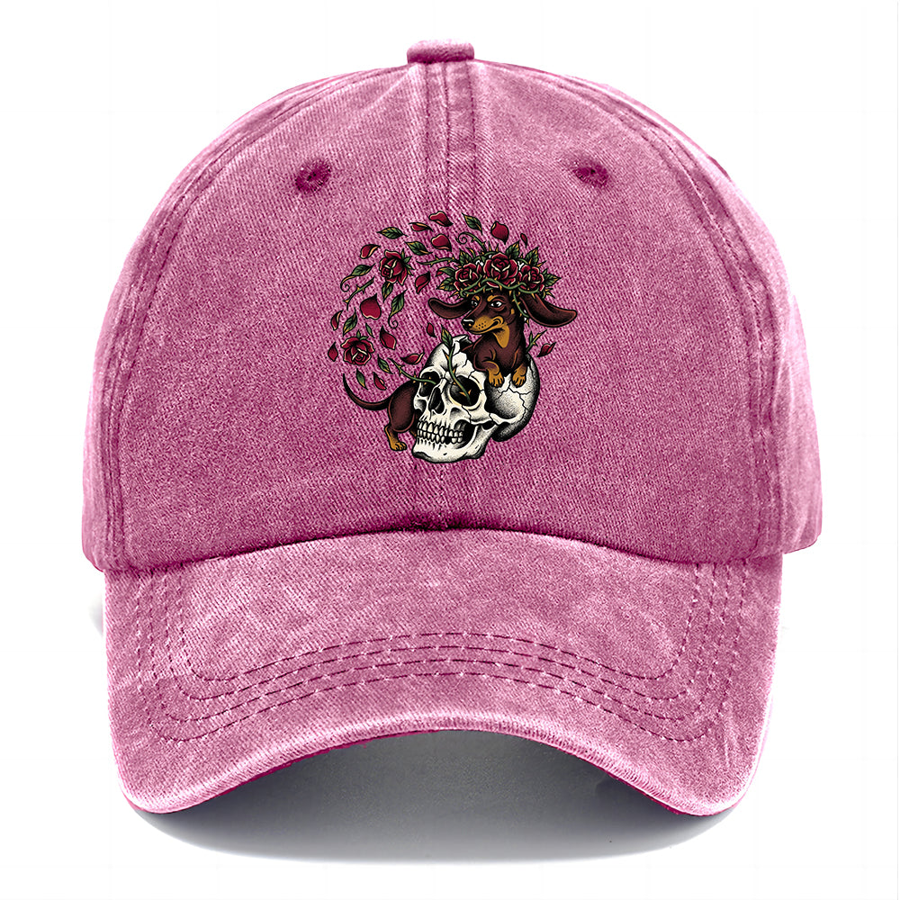 Skull Rose Dachshund Classic Cap