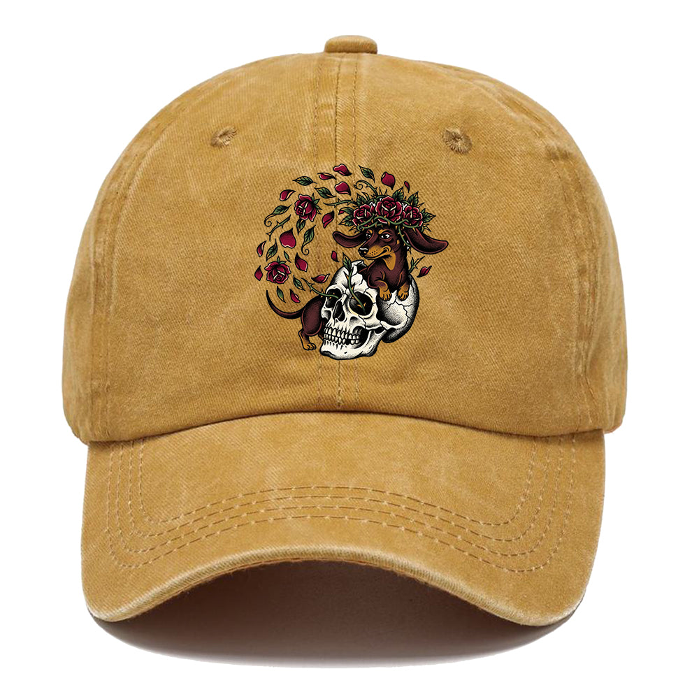 Skull Rose Dachshund Classic Cap