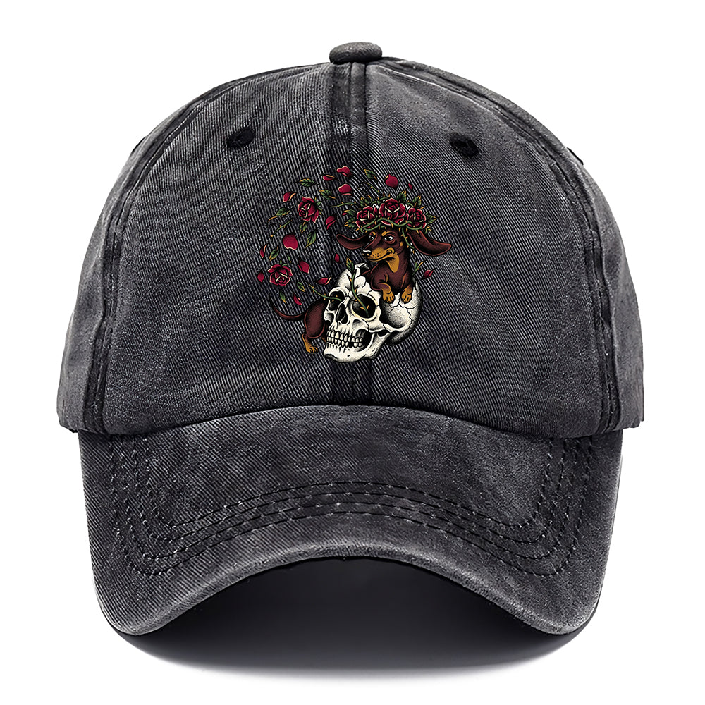 Skull Rose Dachshund Classic Cap