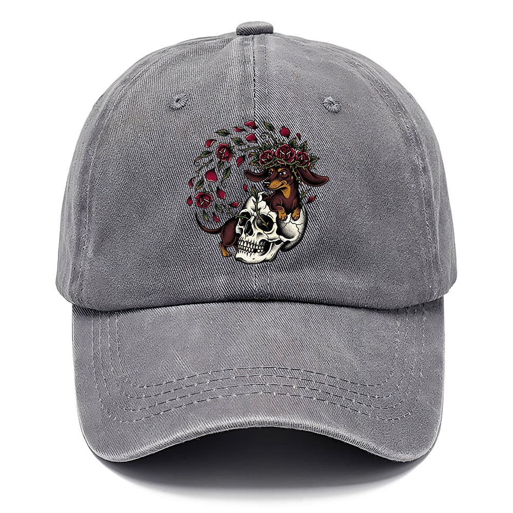 Skull Rose Dachshund Classic Cap