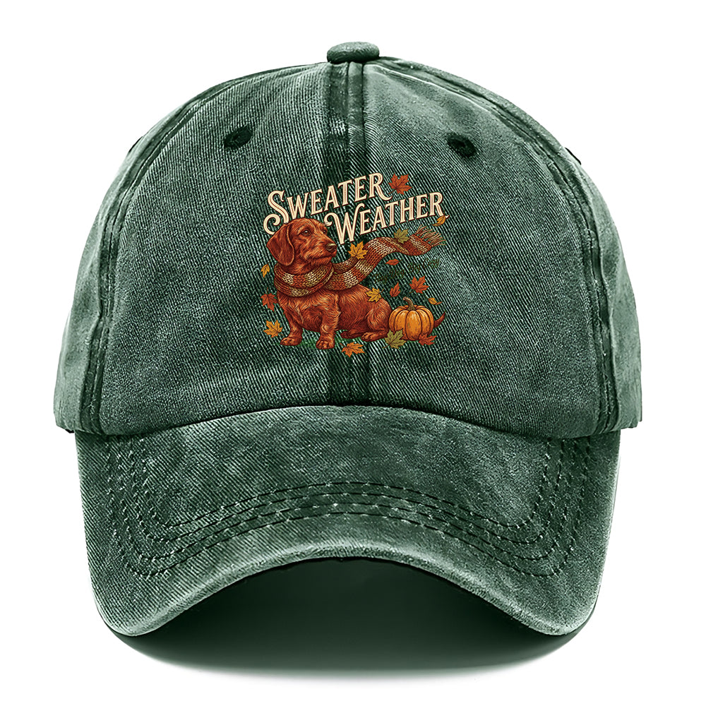 Sweater Weather Dachshund Classic Cap