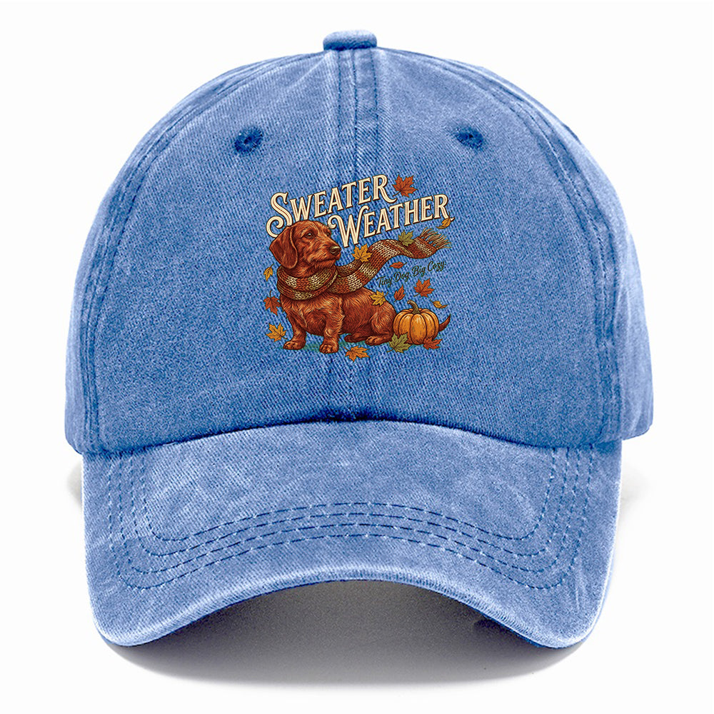 Sweater Weather Dachshund Classic Cap