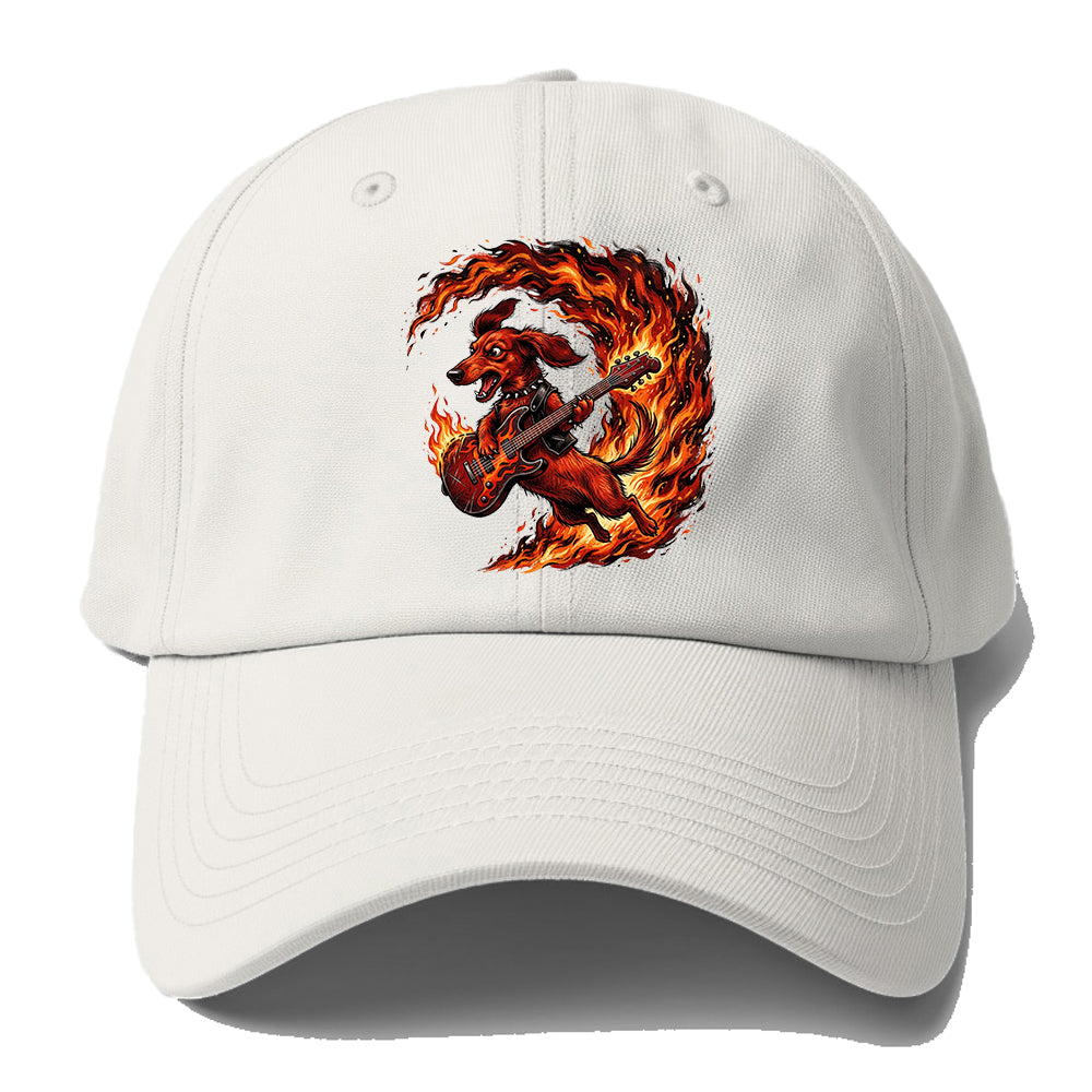 Rock Guitar Dachshund Baseball Cap