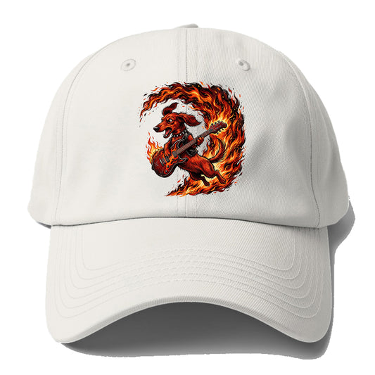 Rock Guitar Dachshund Baseball Cap